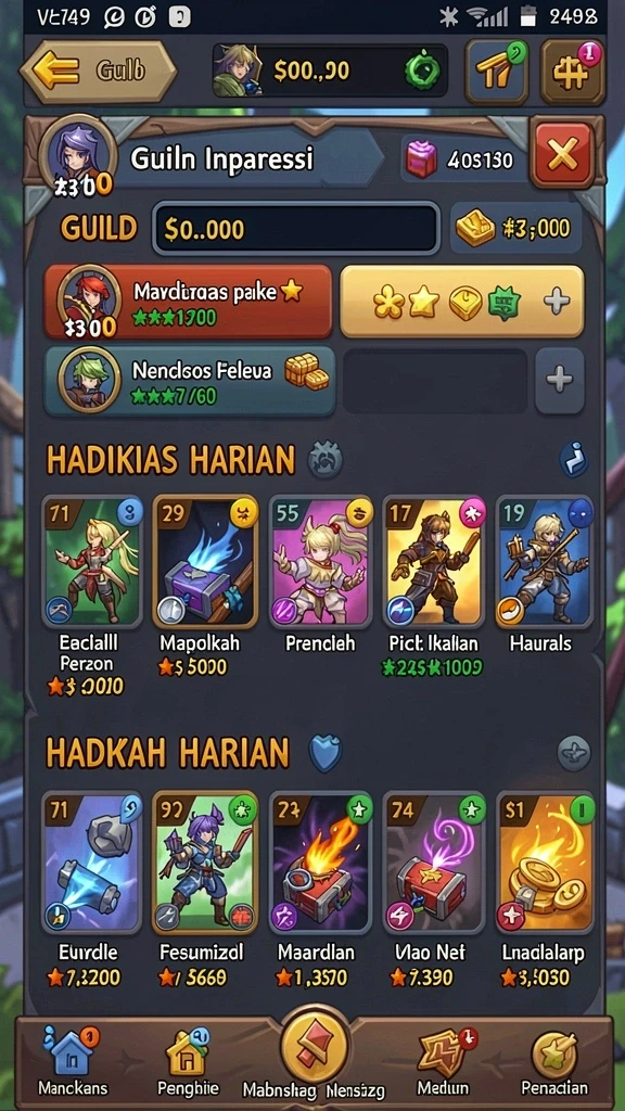 naga1001 - Tampilan karakter yang menarik dan beragam.